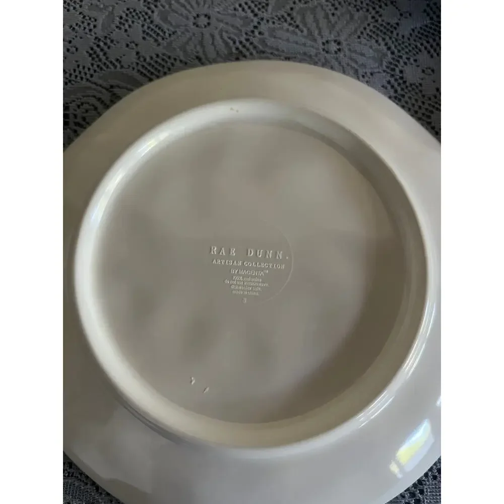 Rae Dunn SNACK Melamine Plates Set of 4 8 in Artisan Collection by Magenta